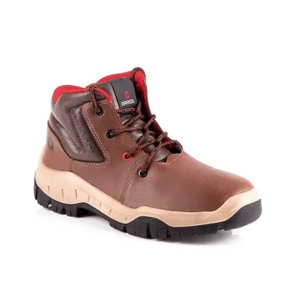 Botina Cad Sem Bico Bid Couro Vaqueta Bracol Horizon Marrom 39