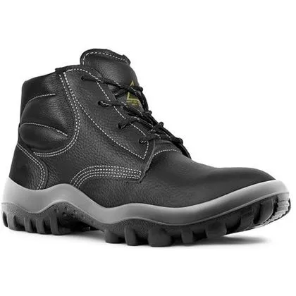 Botina Cad Sem Bico Bid Couro Vaqueta Safetline Preta 46 preto 37