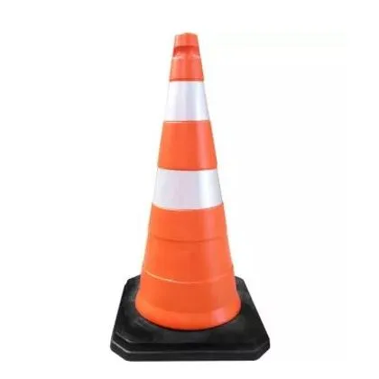 Cone 75cm Refletivo Rigido Base Borracha Ecosinal lar br Laranja e Branco