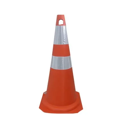 Cone Em Pvc 75cm Laranja Com Faixas Brancas Kteli Laranja e Branco