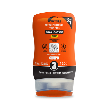 Creme Grupo 3 Nutriex Luva Química Plus Frasco 120g Creme Grupo 3 Nutriex Luva Quimica Plus Frasco 120g