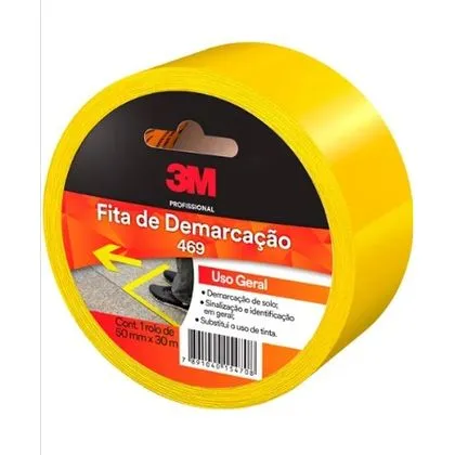 Fita Para Demarcação Solo 50mm X 30m 3m Amarelo