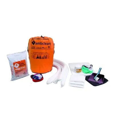 Kit Tambor 050L Branco Vazamento Petróleo 35L Ambclean Kit Bombona Para Petróleo e Derivados - 50l Suatrans