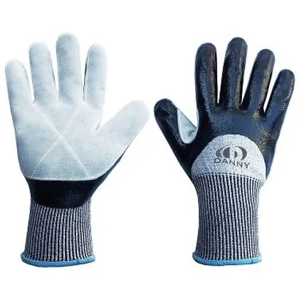 Luva Flexcut Couro Total Punho Longo Cinza Danny G