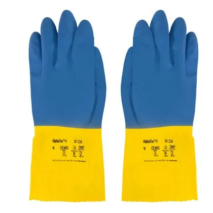 Luva Neoprene Latex Flocada 33cm 0,69mm Ansell Chemipro 9 bicolor 10