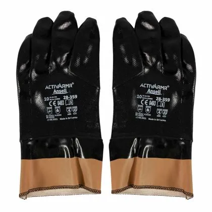 Luva Nitra Safe 7cm Preta Ansell 10