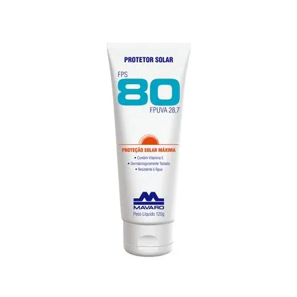 Protetor Solar Fps 80 Mavaro Bisnaga 120g