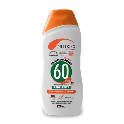 Protetor Solar Repelente Fps 60 Nutriex Frasco 120ml
