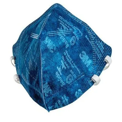 Respirador Descartavel Pff2 Sem Valvula Dobravel 3m 9820 Azul