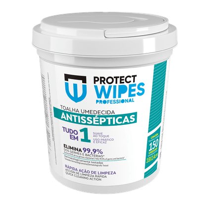 Toalha Umedecida Antisséptico Protect Wipes Balde Toalha Umedecida Antisseptico Protect Wipes Balde