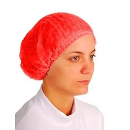 Touca Descartavel Tnt Plissada Prevemax Vermelho