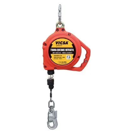 Trava Quedas Retratil Cabo Aco 10m Conector Aco 18mm Vicsa Check Epi