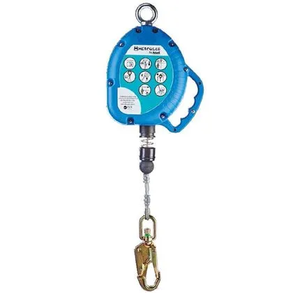 Trava Quedas Retratil Cabo Aço 10m Conector Aco 20mm Hercules Htqr010g