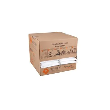 Travesseiro Absorvente Branco Vazamento Petróleo 23x23x5cm 35L Ambclean Travesseiro Absorvente Para Petróleo e Derivados - 0,23m Suatrans