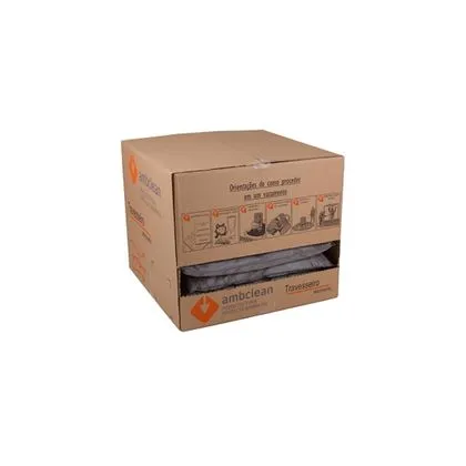 Travesseiro Absorvente Cinza Vazamento Geral 23x23x5cm 50L Ambclean Travesseiro Absorvente Para Líquidos Em Geral - 0,23m Suatrans