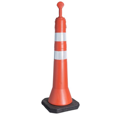 Balizador T Refletivo Pesado Kteli 1,1m Laranja e Branco 1