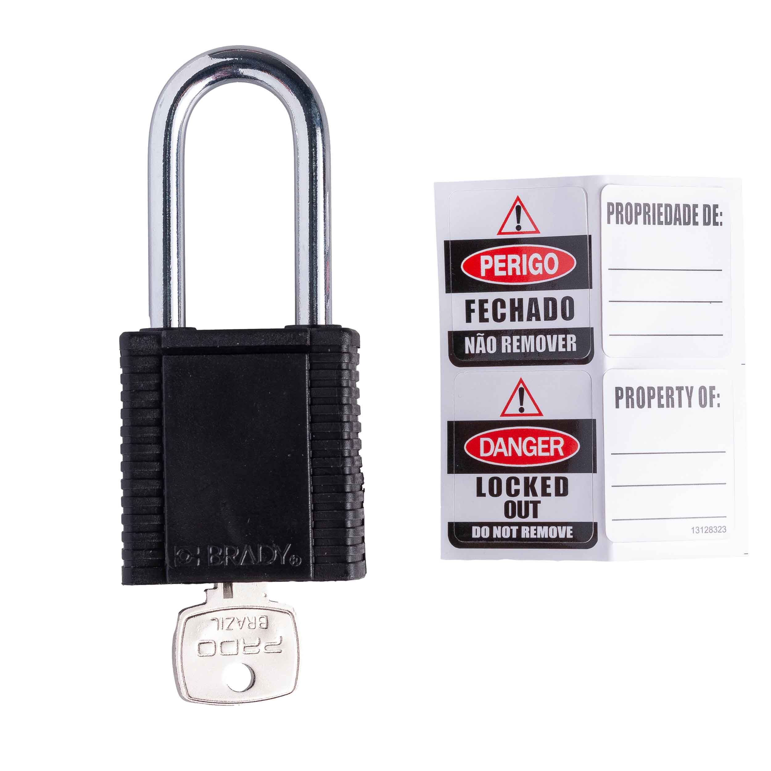 Cadeado Plast Bloqueio Haste Metal Seg Diferentes 4,7cm Brady Express - Imagem 3