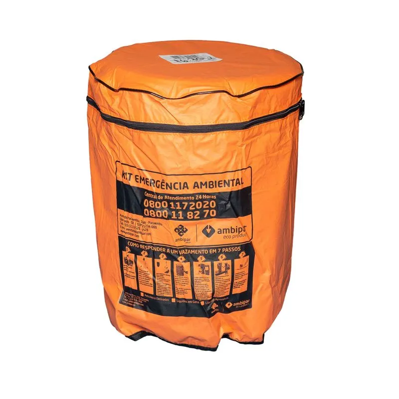 Kit Tambor 050L Cinza Vazamento Geral 57L Ambclean Kit Bombona Para Líquidos Em Geral - 50l Suatrans - Imagem 3