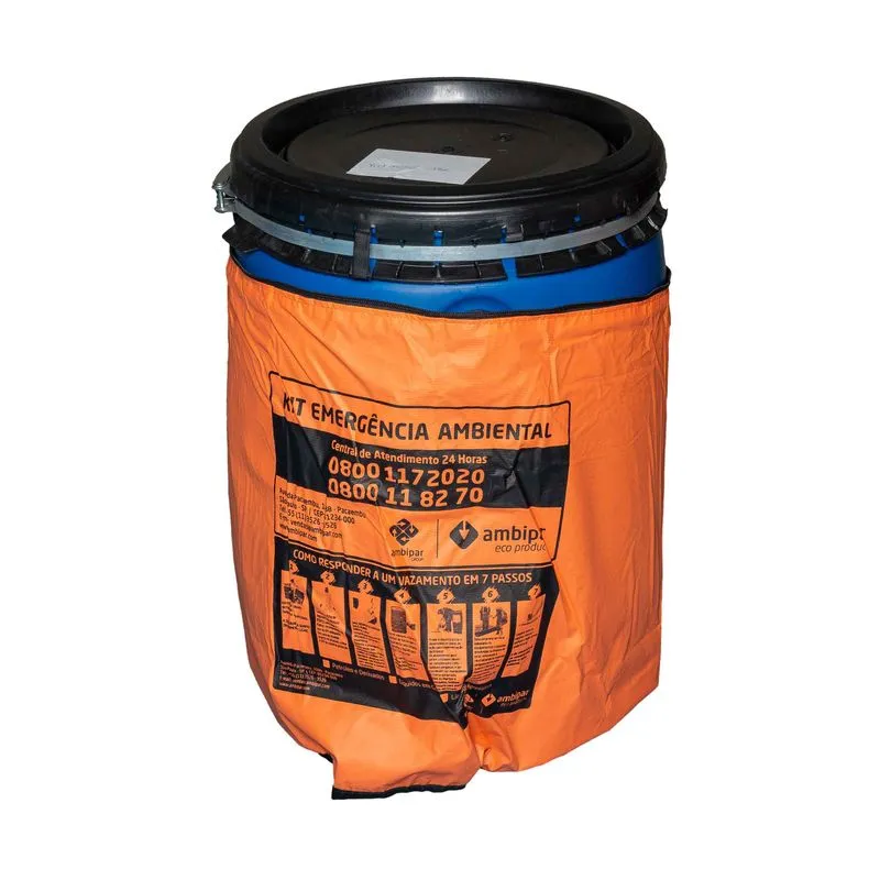 Kit Tambor 050L Cinza Vazamento Geral 57L Ambclean Kit Bombona Para Líquidos Em Geral - 50l Suatrans - Imagem 4