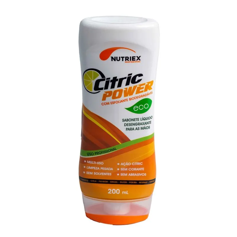Sabonete Líquido Desengraxante Nutriex Power Eco Esfoliante Frasco 200ml Sabonete Liquido Desengraxante Nutriex Power Eco Esfoliante Frasco 200ml
