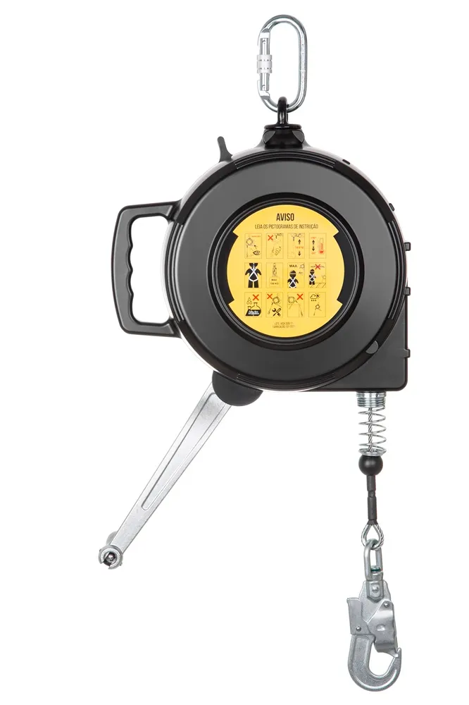 Trava Quedas Retratil Com Guincho Cabo Aco 30m Conector Aco 20mm Vicas Victrip 3 3