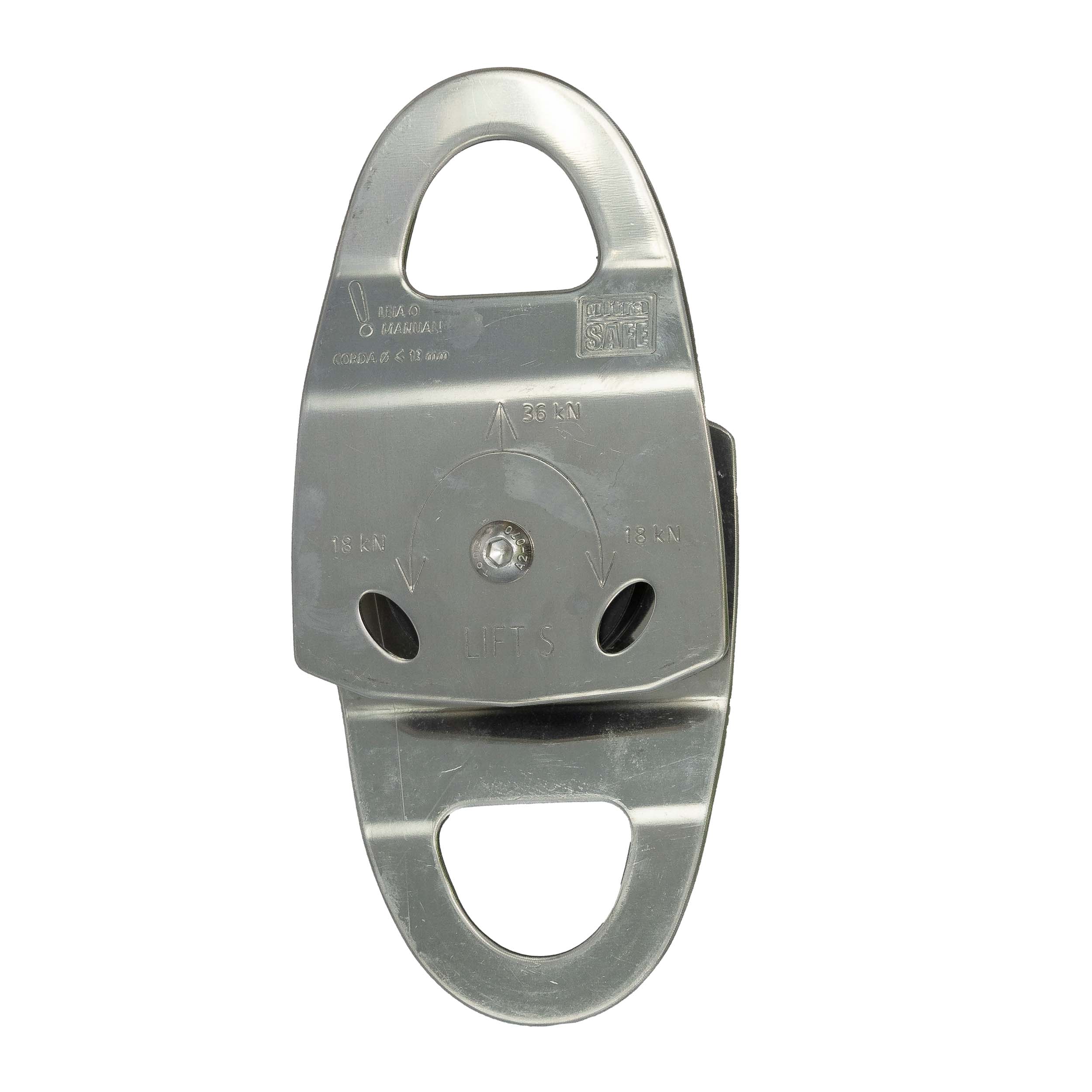 Polia Simples Aco Inox Corda 13mm 36kn Ultrasafe Lifts Usp400860100 - Imagem 2