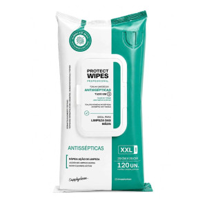 TOALHA UMEDECIDA ANTISSEPTICO PROTECT WIPES PROTECT NOW SACHE 120UN 20X20CM
